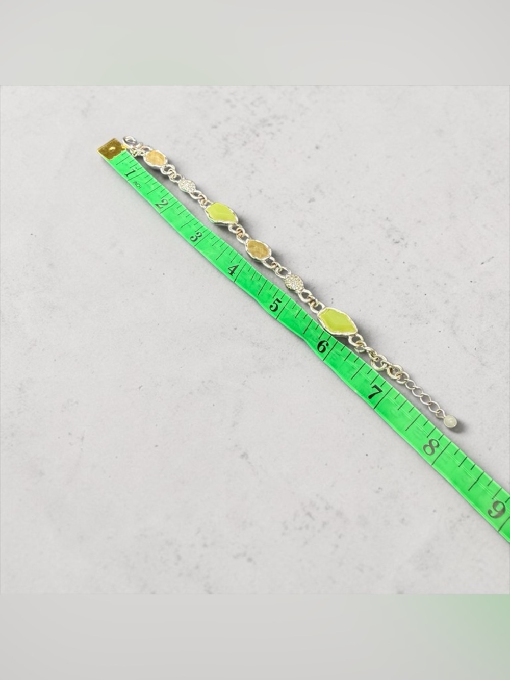 Avon Silver-Tone Bracelet with Lime Green and Pale Yellow Stones - Picture 14 of 14